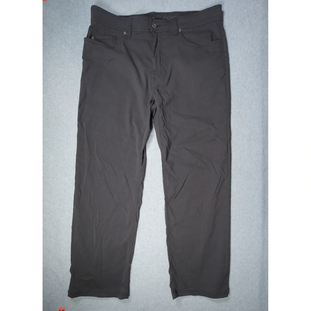 Prana Pants Mens 36x30 Gray Chino Slim Fit Stretch Casual Hiking Outdoors Adult